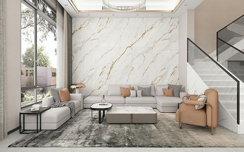 design sintered stone for livingroom