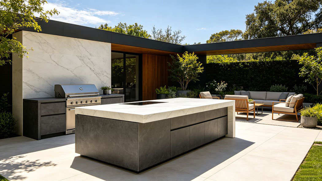 Application of slab rock in outdoor spaces of villas Application of slab rock in outdoor spaces of villas