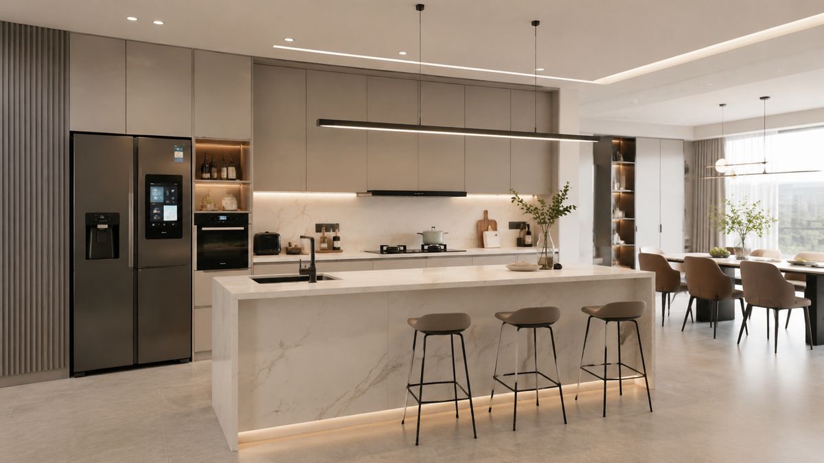 luxury villa interior with sintered stone